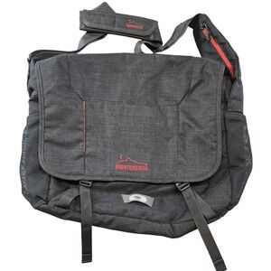 Mountainsmith Messenger Bag Gray 17" Laptop Tablet Compartment Adjustable Straps